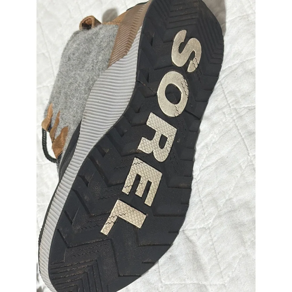 Sorel Out N About III Classic Waterproof Duck Boots Grey Brown Felt Suede Womens
